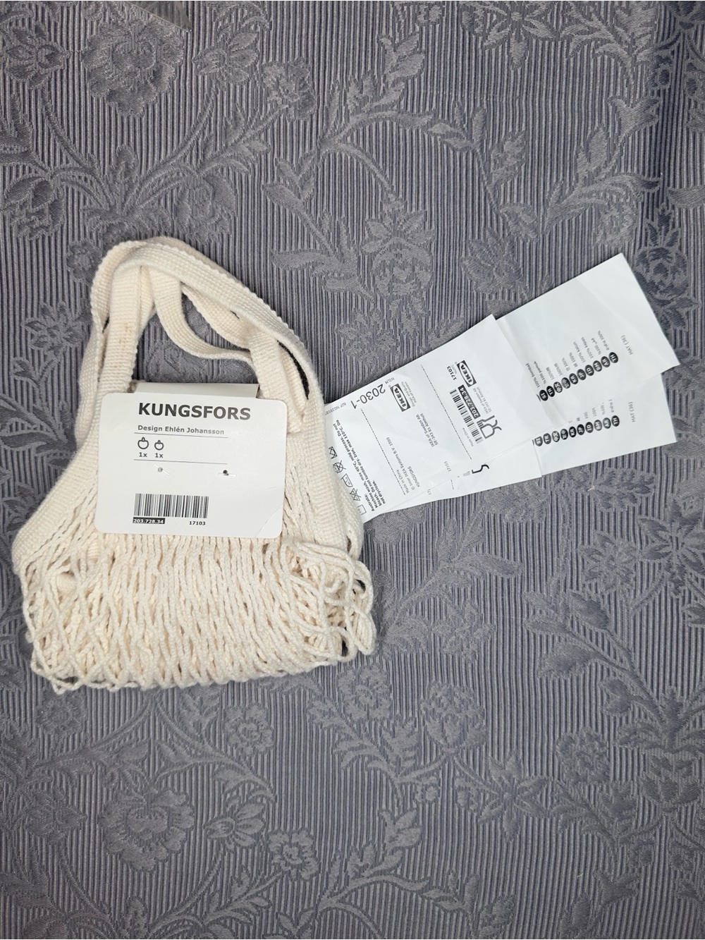 Ikea KUNGSFORS Mesh bag, set of 2, natural 203.728.34